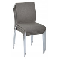OSP Home Furnishings CWYAS4-CK002 Conway Stacking Chair in Smoke Fabric,, 4-Pack